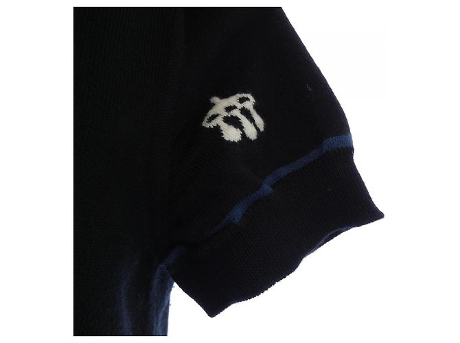 Hermès Hermes Strickware Wolle Knit36 Weiß Blau - Ansicht 6