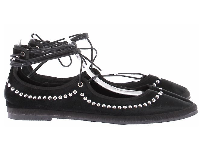 Autre Marque Ballerine nere con lacci Nero - vista 3