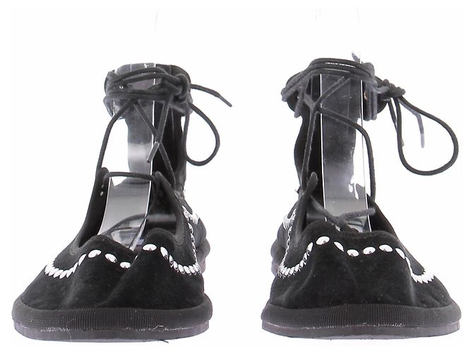 Autre Marque Ballerine nere con lacci Nero - vista 4