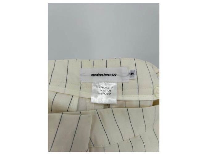Autre Marque Ecru gestreifte Hose Beige - Ansicht 3