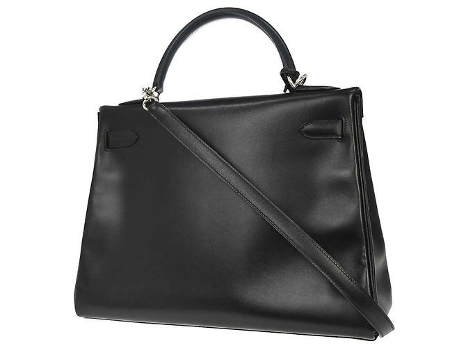 Hermès Bolso Kelly Hermes Black Box Calf con Herrajes de Paladio 32 Negro - vista 2