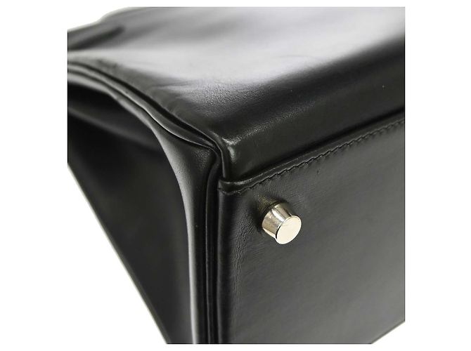 Hermès Bolso Kelly Hermes Black Box Calf con Herrajes de Paladio 32 Negro - vista 6