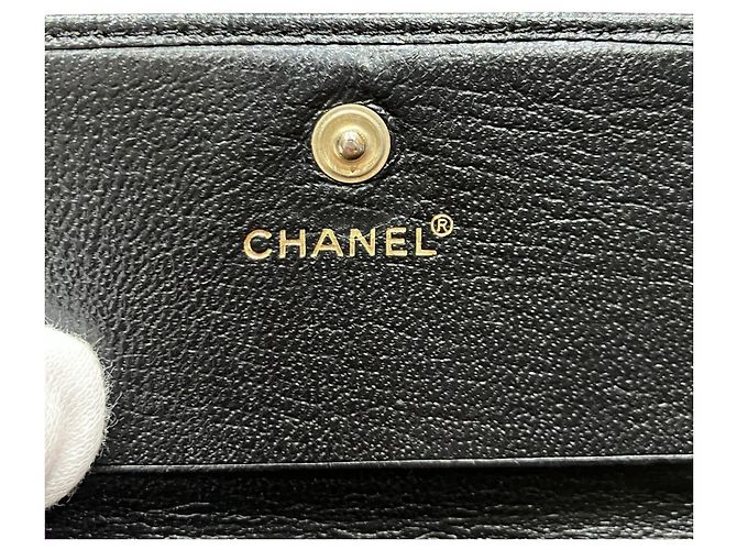 Cartera tríptico Chanel en cuero negro - vista 4
