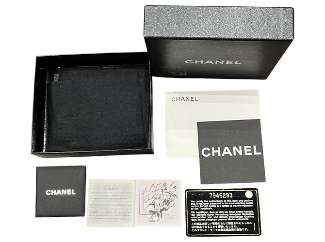 Cartera tríptico Chanel en cuero negro - vista 5