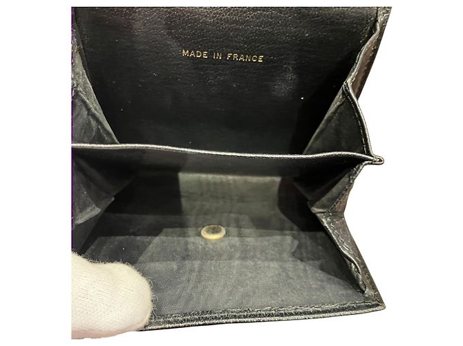 Cartera tríptico Chanel en cuero negro - vista 6