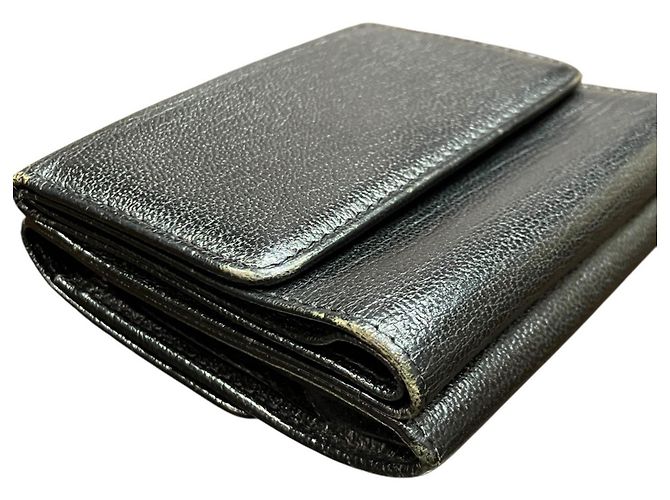 Cartera tríptico Chanel en cuero negro - vista 7