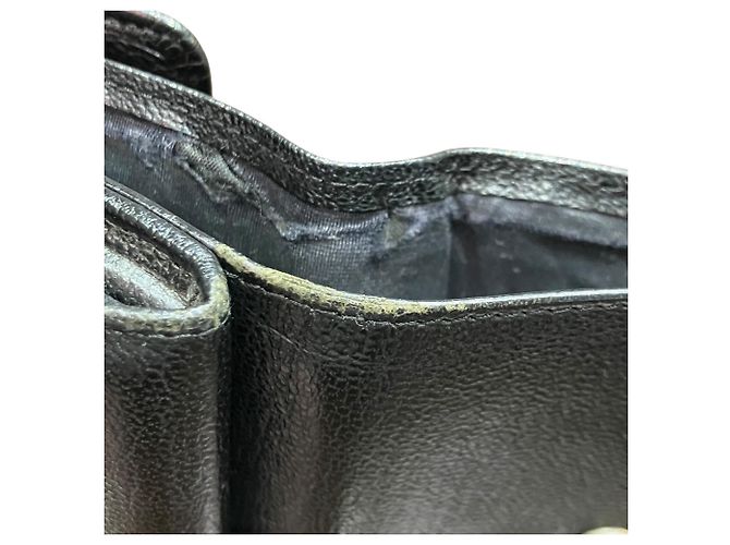 Cartera tríptico Chanel en cuero negro - vista 8