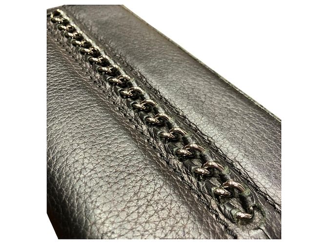Chanel Long Wallet aus schwarzem Leder - Ansicht 8