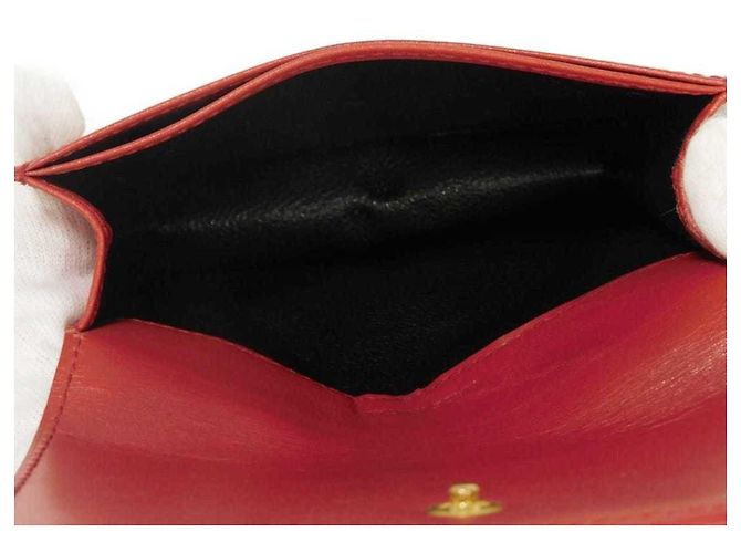 Tarjetero de cuero rojo Yves Saint Laurent Roja - vista 11