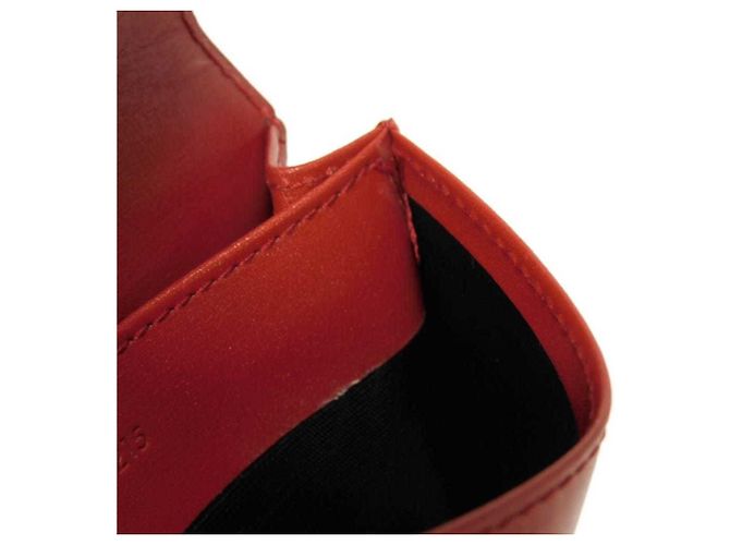 Tarjetero de cuero rojo Yves Saint Laurent Roja - vista 14