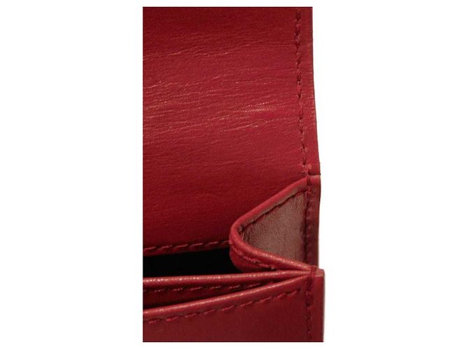 Tarjetero de cuero rojo Yves Saint Laurent Roja - vista 16