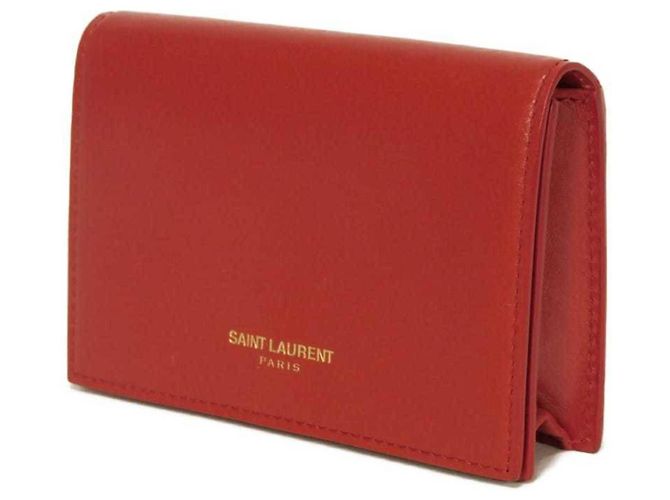 Tarjetero de cuero rojo Yves Saint Laurent Roja - vista 2
