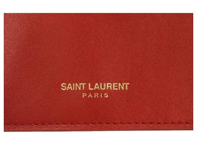 Tarjetero de cuero rojo Yves Saint Laurent Roja - vista 22