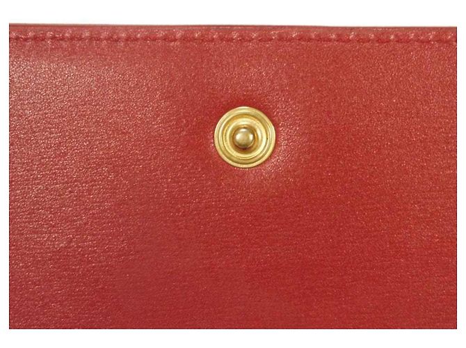 Tarjetero de cuero rojo Yves Saint Laurent Roja - vista 7