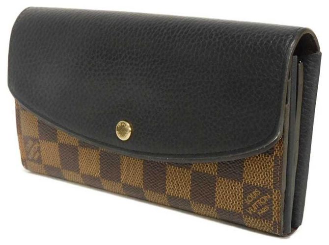 Cartera larga Louis Vuitton Portefeuille Normandie Castaño Negro Damier ebene - vista 2