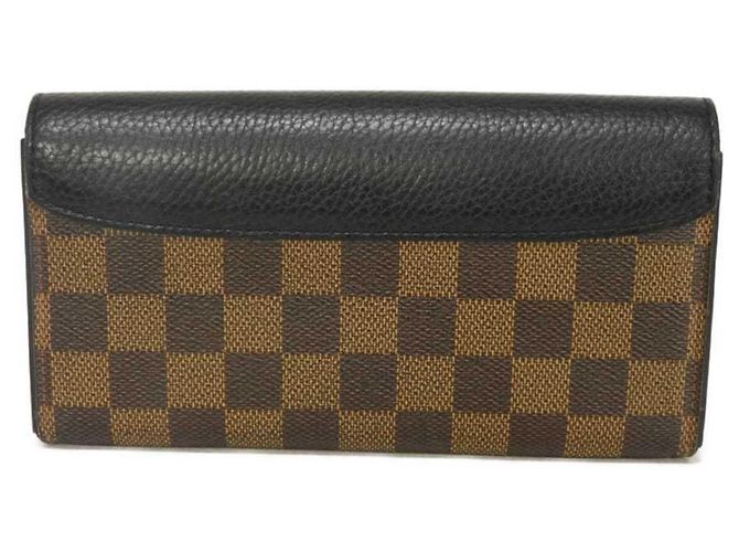 Cartera larga Louis Vuitton Portefeuille Normandie Castaño Negro Damier ebene - vista 3