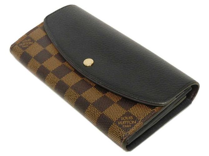 Cartera larga Louis Vuitton Portefeuille Normandie Castaño Negro Damier ebene - vista 4