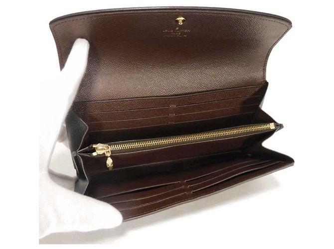 Cartera larga Louis Vuitton Portefeuille Normandie Castaño Negro Damier ebene - vista 5