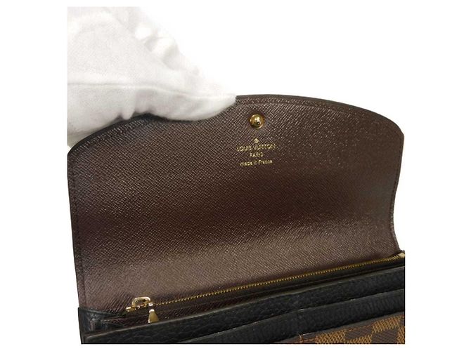 Cartera larga Louis Vuitton Portefeuille Normandie Castaño Negro Damier ebene - vista 7