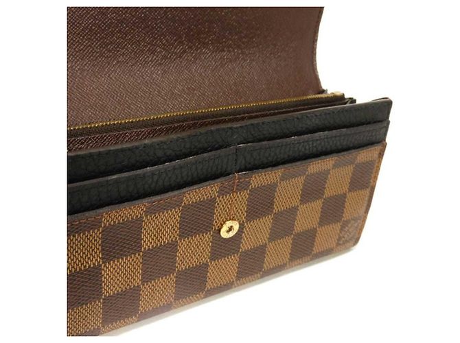 Cartera larga Louis Vuitton Portefeuille Normandie Castaño Negro Damier ebene - vista 8