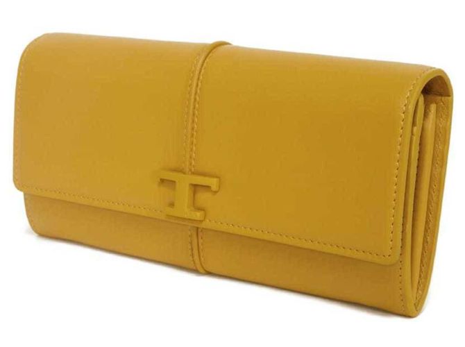 Portafoglio bi-fold con patta lunga Tod's T Timeless Giallo Senape - vista 2