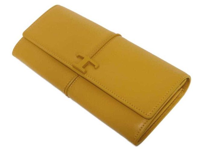 Portafoglio bi-fold con patta lunga Tod's T Timeless Giallo Senape - vista 4