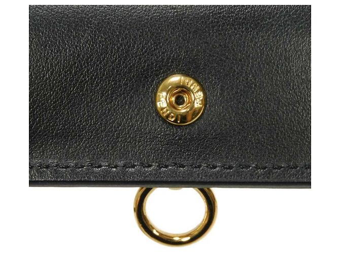 Fendi By The Way Piccolo Portafoglio con Borchie Oro Bi-fold Wallet Nero - vista 10