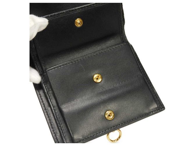 Fendi By The Way Piccolo Portafoglio con Borchie Oro Bi-fold Wallet Nero - vista 13