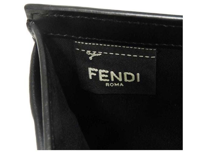 Fendi By The Way Piccolo Portafoglio con Borchie Oro Bi-fold Wallet Nero - vista 17