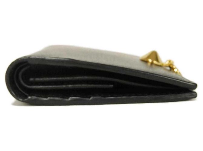 Fendi By The Way Piccolo Portafoglio con Borchie Oro Bi-fold Wallet Nero - vista 24