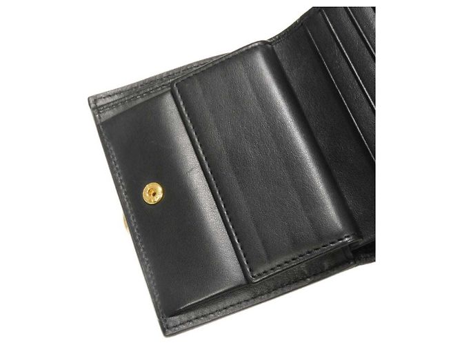 Fendi By The Way Piccolo Portafoglio con Borchie Oro Bi-fold Wallet Nero - vista 8