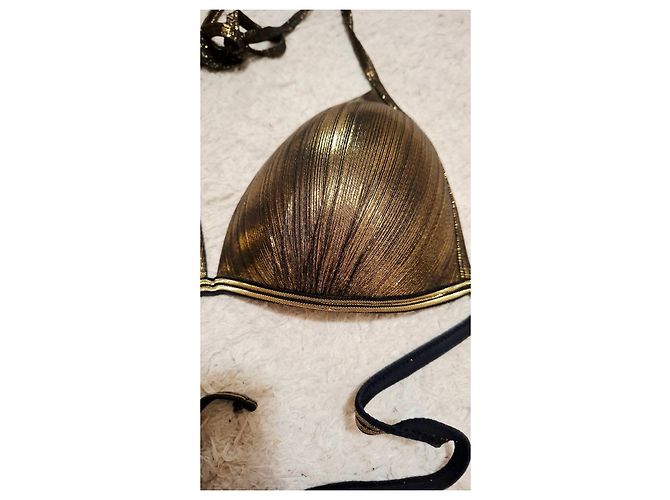 Autre Marque Bikini Triangle Metallizzato Oro D'oro - vista 3