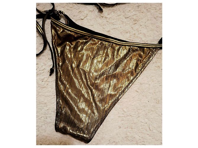 Autre Marque Bikini Triangle Metallizzato Oro D'oro - vista 8
