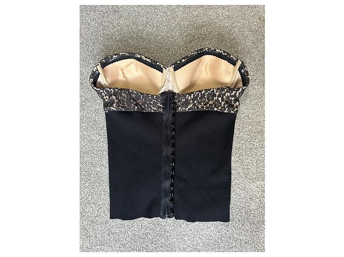 Sportmax Defilé Top bustier corset in pizzo nero Beige - vista 2