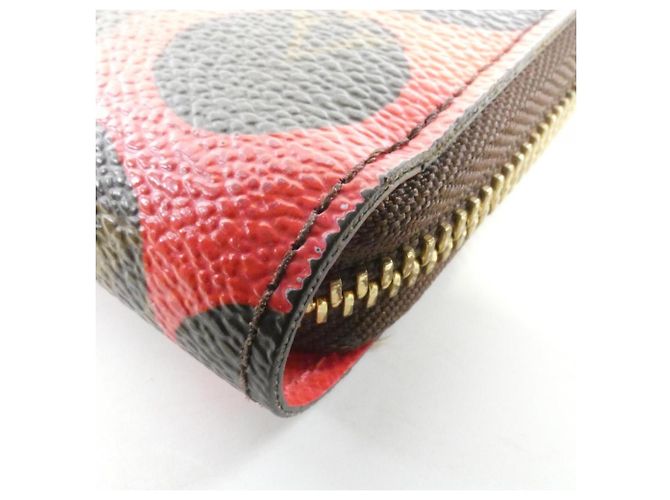 Cartera Zippy Louis Vuitton Monogram Pumpkin Dot Castaño Roja - vista 3