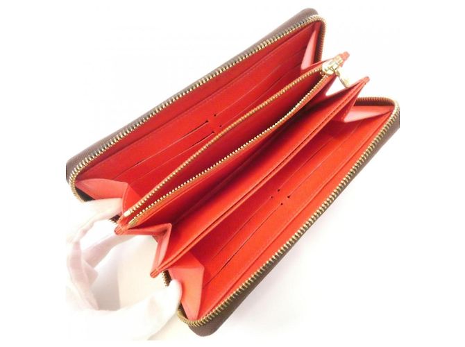Cartera Zippy Louis Vuitton Monogram Pumpkin Dot Castaño Roja - vista 6