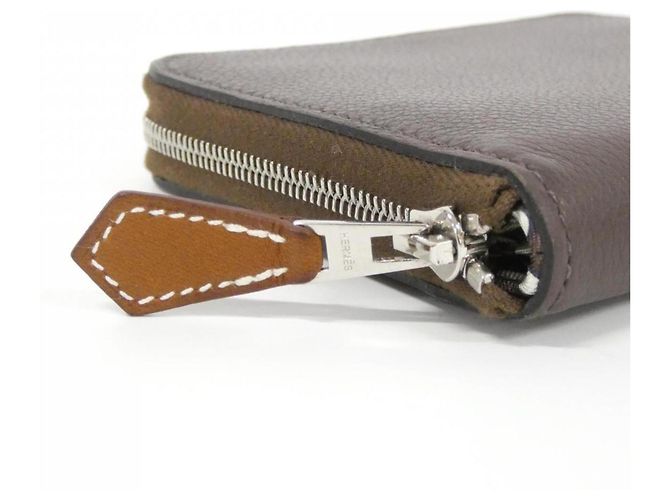 Silk In Hermès Cartera de seda bi-fold COEUR ET RUBANS Hermes Castaño - vista 3