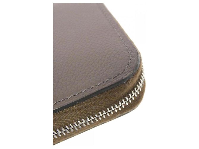 Silk In Hermès Cartera de seda bi-fold COEUR ET RUBANS Hermes Castaño - vista 4