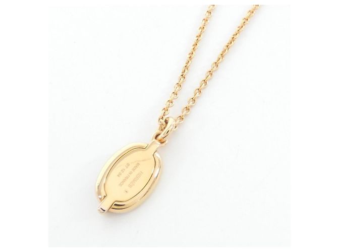Hermès Colar Hermes Mini Maillon 100053FE Marrom Dourado - vista 3