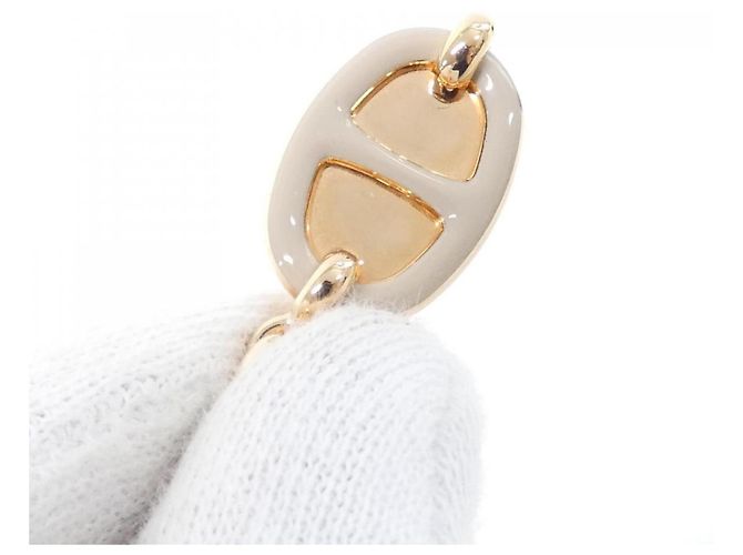 Hermès Colar Hermes Mini Maillon 100053FE Marrom Dourado - vista 6