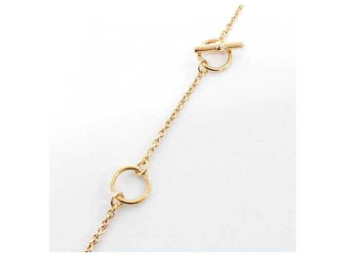 Hermès Colar Hermes Mini Maillon 100053FE Marrom Dourado - vista 7