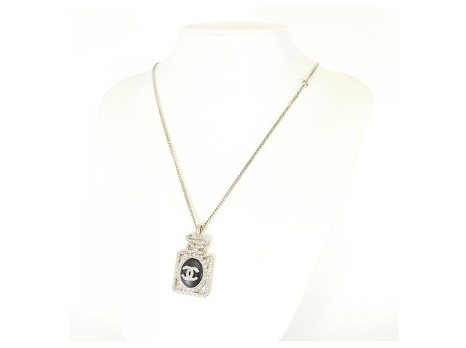 Collana in agnello Chanel Nero Argento - vista 5