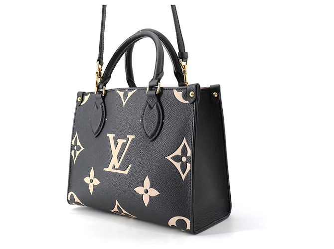 Borsa Tote Louis Vuitton Monogram Empreinte OnTheGo PM Nero Multicolore Beige - vista 2