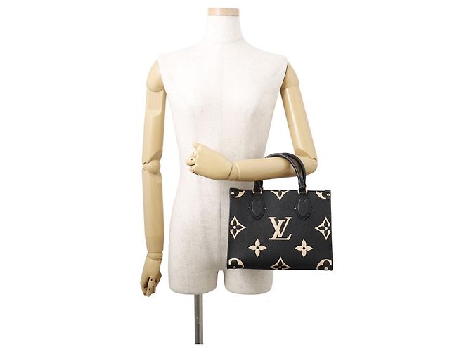 Borsa Tote Louis Vuitton Monogram Empreinte OnTheGo PM Nero Multicolore Beige - vista 4