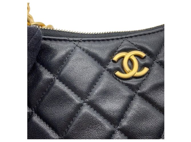 Borsa a tracolla Chanel in agnello con catena Nero - vista 8