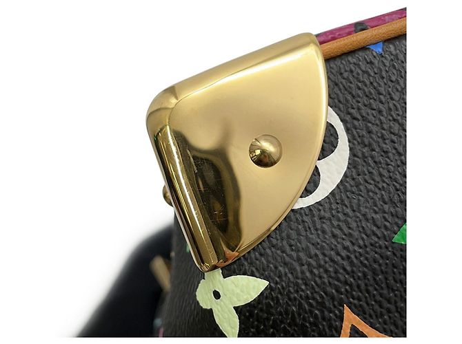 Louis Vuitton Monogram Multicolor Trouville Handtasche Schwarz Beige - Ansicht 14