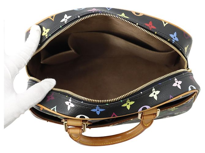 Louis Vuitton Monogram Multicolor Trouville Handtasche Schwarz Beige - Ansicht 5
