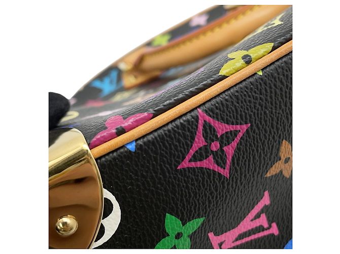 Louis Vuitton Monogram Multicolor Trouville Handtasche Schwarz Beige - Ansicht 7