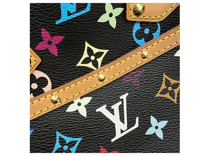 Louis Vuitton Monogram Multicolor Trouville Handtasche Schwarz Beige - Ansicht 8
