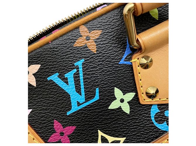 Louis Vuitton Monogram Multicolor Trouville Handtasche Schwarz Beige - Ansicht 9